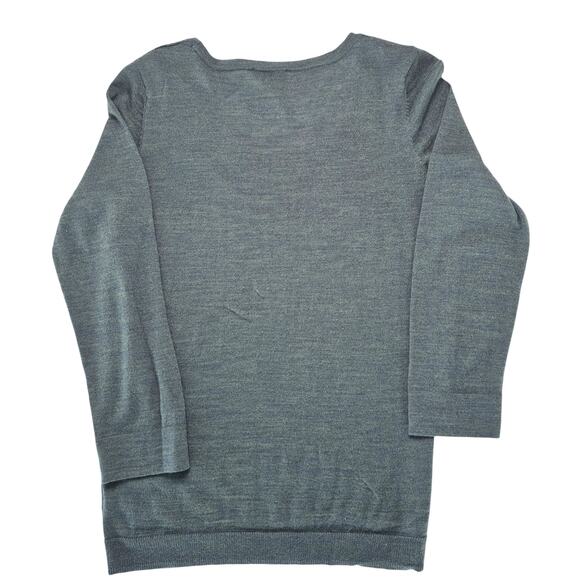 The Limited Womens Sweater Sz Med Wool Blend Green Heather Holiday Classic Layer - Picture 3 of 9